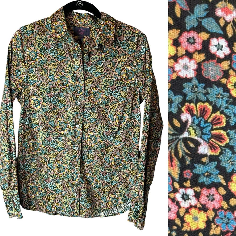 J Crew Liberty Little Marquess Floral Print Button Up Shirt AR564 - Sz 4
